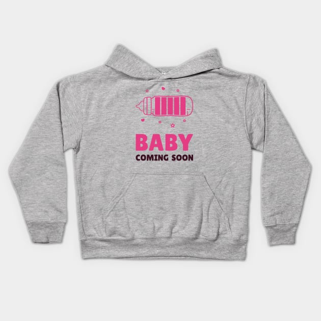 Baby Coming Soon Kids Hoodie by OnepixArt